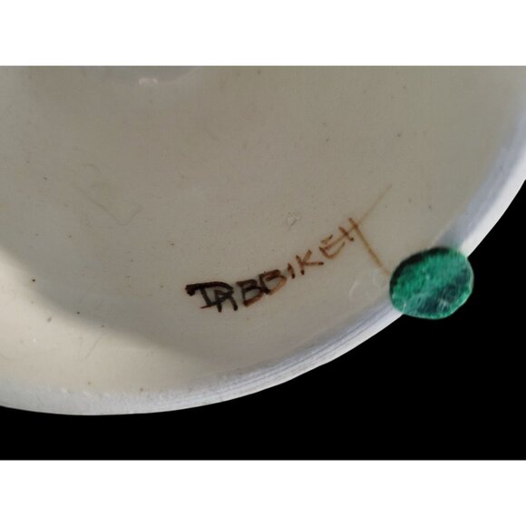 Hand-Painted Bohemian Taper Candle Holder Floral Design Signed - Picture 6 of 8